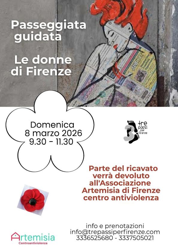 Passeggiata solidale delle donne a Firenze 8 marzo 2026 con sostegno ad Artemisia Centro Antiviolenza